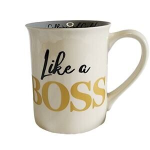 Our Name Is Mud Coffee Mugs, "Like A Boss, Make It Happen" Ceramic Drinking Cup